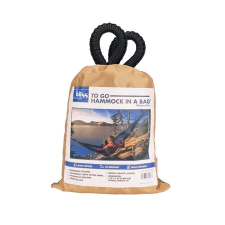 Bliss Hammocks 54" Extra Wide To Go Hammock in a Bag w/ Rip-Stop Stitching & Dual Color Fabric | 350 Lbs Capacity BH-406XL